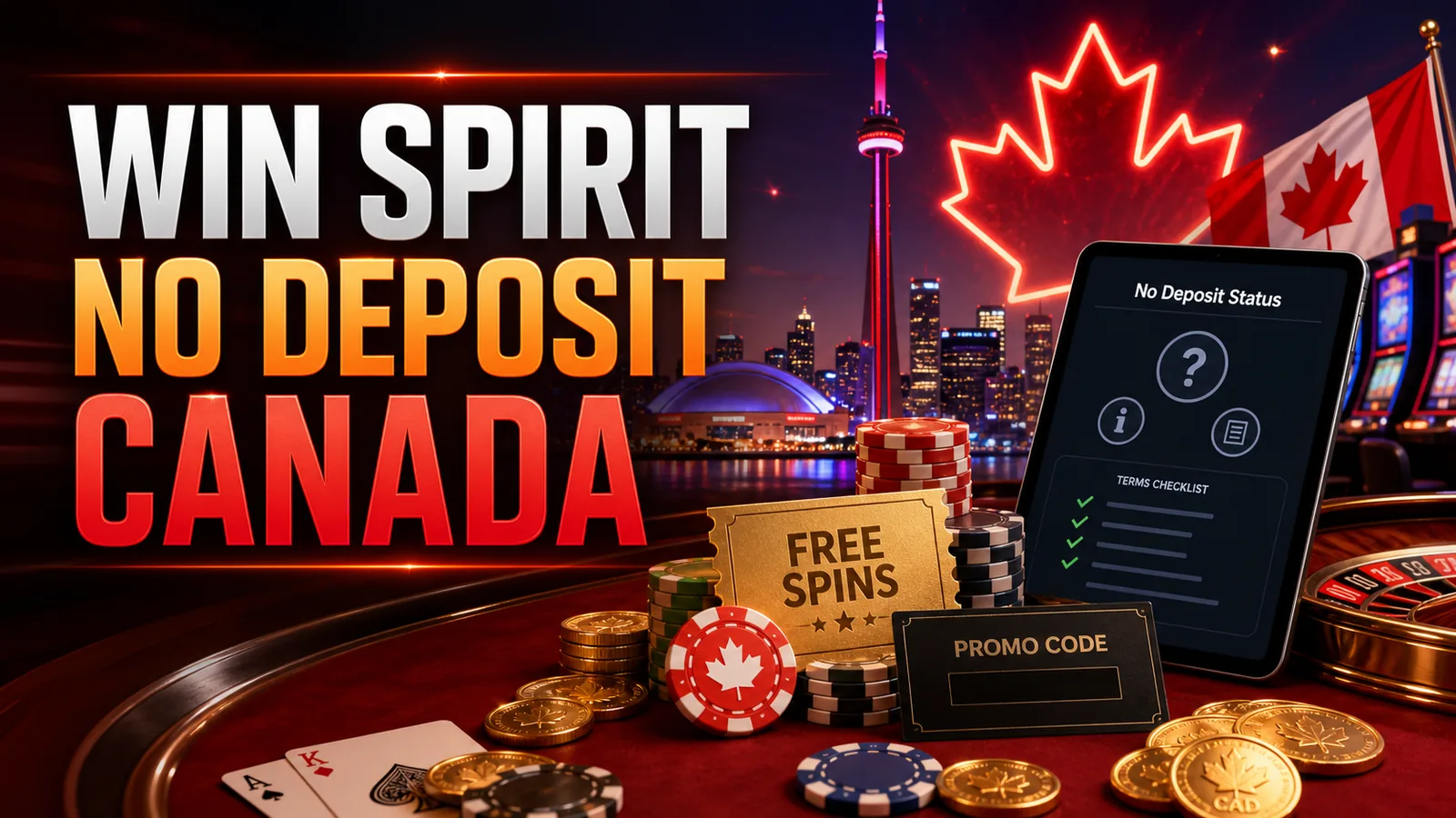 Win Spirit Casino No Deposit Bonus Canada content banner